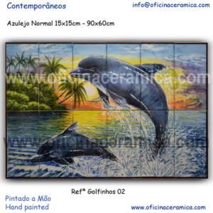 Painel de Azulejo - Golfinhos 02