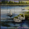 Painel de Azulejo - Meninos com Cisnes - Image 3